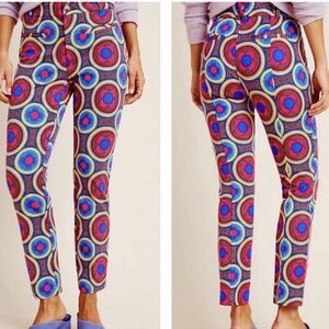 Anthropologie ✨ The Essential Slim Trousers ✨ ABSTRACT MOTIF size 2